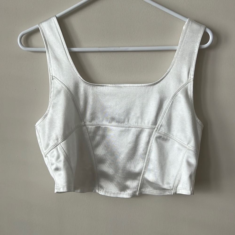 Corset-Style Cropped Tank Top